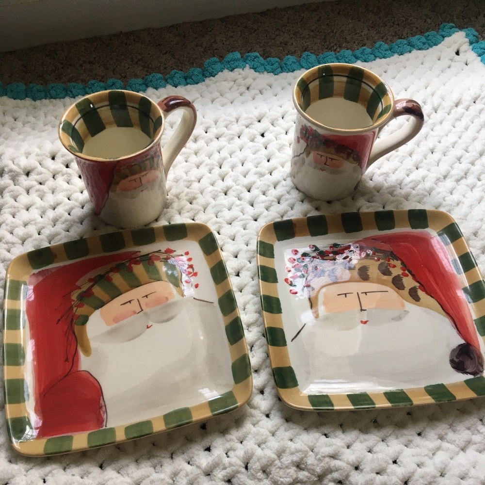 Vietri Old St. Nick plate and mug set